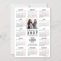 Logo Photo Info Carte Magnétique Calendrier 2027 B