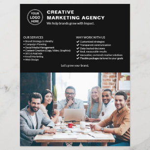 Logo Photo QR Black Marketing Creative Business Flyer