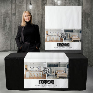 Logo Photo Table Runner Banner Real Estate QR Code Tapestry