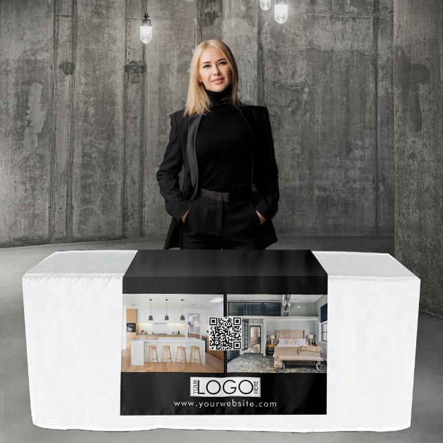 Logo Photo Table Runner Banner Real Estate QR Code Tapestry (Logo Photo Table Runner Banner Real Estate QR Code Tapestry)