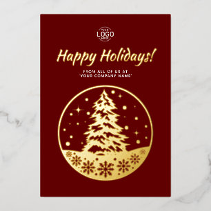 Logo PineTree Gold Burgundy Calendar Holidays Card
