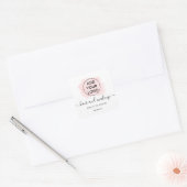 Logo pink brushstroke typography hair makeup square sticker (Envelope)