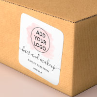 Logo pink brushstroke typography hair makeup