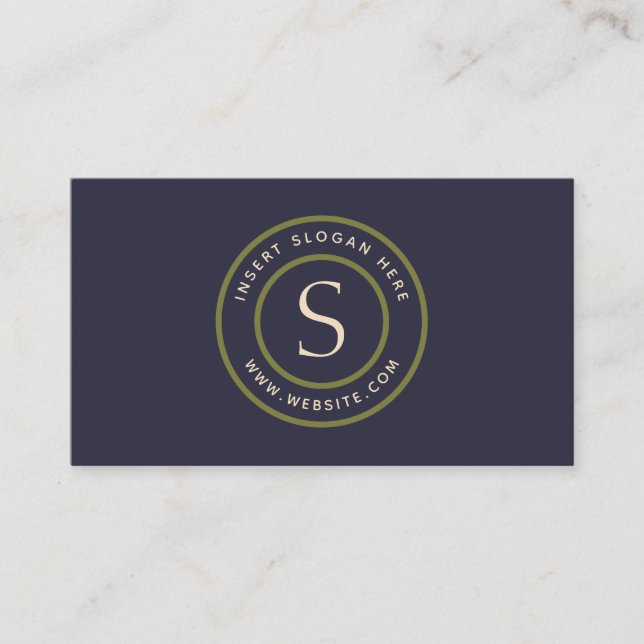 Logo Plain Evening Blue Guacamole Vanilla Custard Business Card (Front)