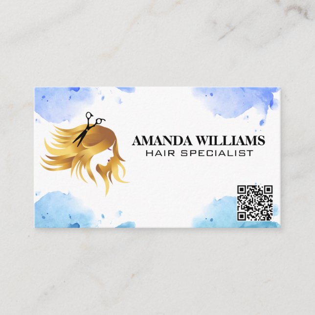 Logo pour le soufflage des cheveux | Carte de rend (Devant)