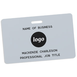 Logo Professional Business Blue Name Badge