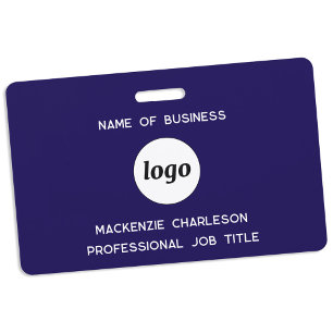 Logo Professional Business Navy Blue Name Badge