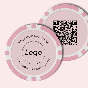 Logo Professional Business Pink QR Code Poker Chips