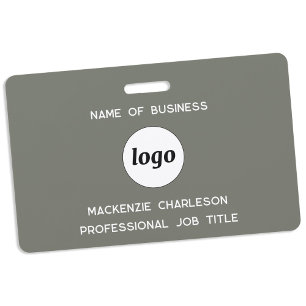 Logo Professional Business Sage Green Name Badge