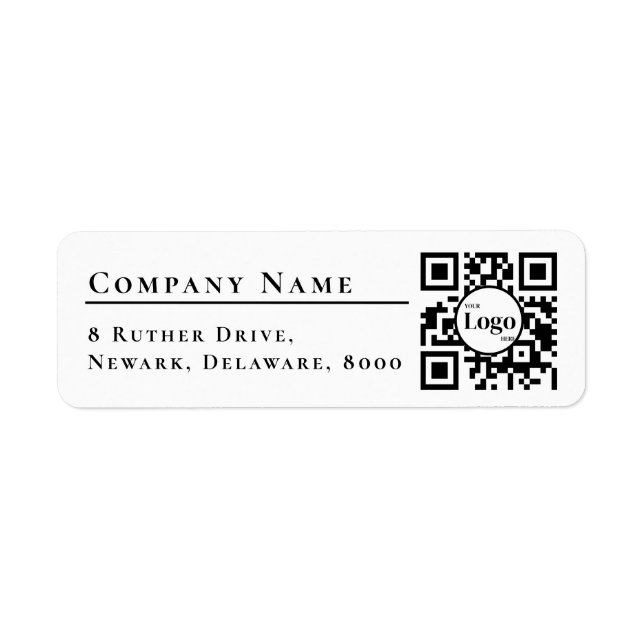 Logo professionnel Qr Code blanc Adresse de retour (Devant)