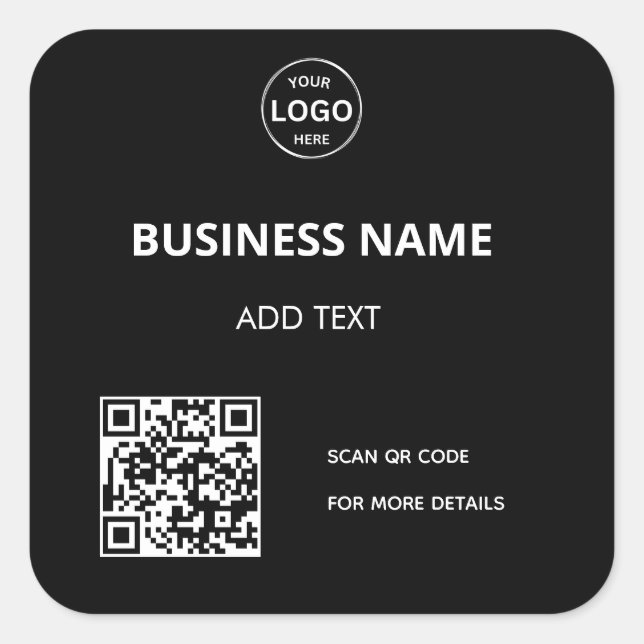 Logo professionnel Qr Code Sticker noir moderne (Devant)