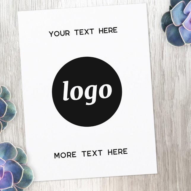 Logo Promotional Business  Postcard (Logo with custom text business promotional postcard)