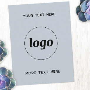 Logo Promotional Business Powder Blue Postcard