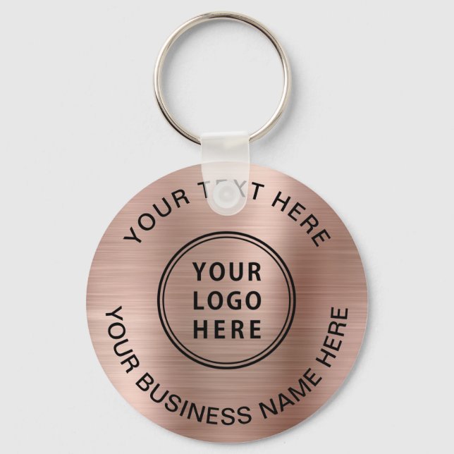 Logo Promotional Rose Gold Keychain (Front)