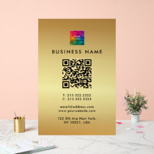 Logo promotionnel de code QR Gold Modèle Glam