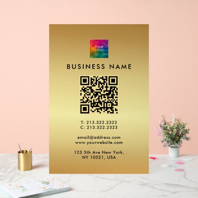 Logo promotionnel de code QR Gold Modèle Glam (Mariage)