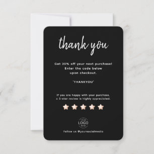 Logo propre Black Small Business Carte de remercie