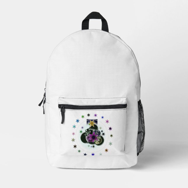 Logo  Purple Star Position 2 Printed Backpack (Front)