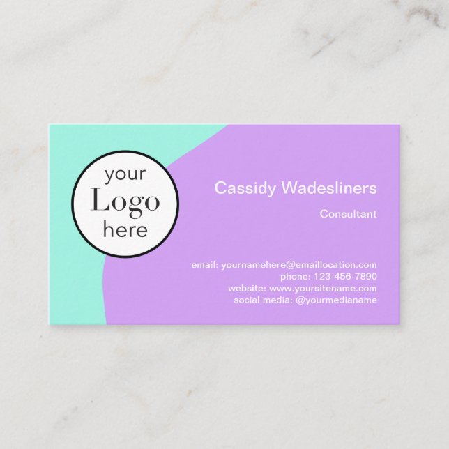 Logo Purple Teal Business Card (Front)