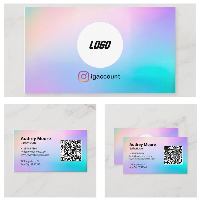 Logo QR Code Aesthetician Business Card (Logo QR Code Esthetician Business Card
)