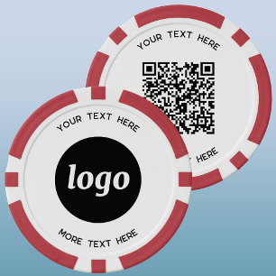 Logo QR code and Text Business Promotional Poker Chips