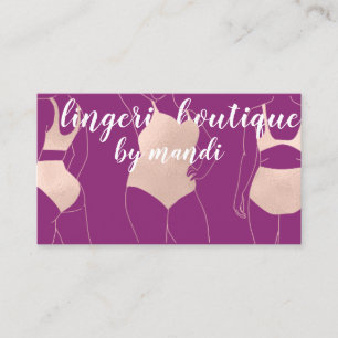 Logo QR Code Bikini Underwear Berry Rose Business Card
