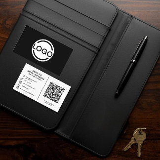 Logo QR code Black & White Business Card