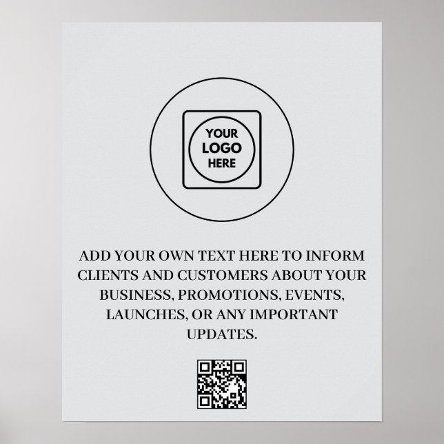 Logo QR Code Business Branding Blue Design poster (Front)