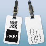 Logo QR Code Business Promotional Luggage Tag<br><div class="desc">Simple logo and QR Code design for your business. Replace the logo, QR code destination URL and name and address details with your own - or leave the back blank. Change the background colour in the design tool to customize. Ideal for as a promotional item to give to clients, customers...</div>