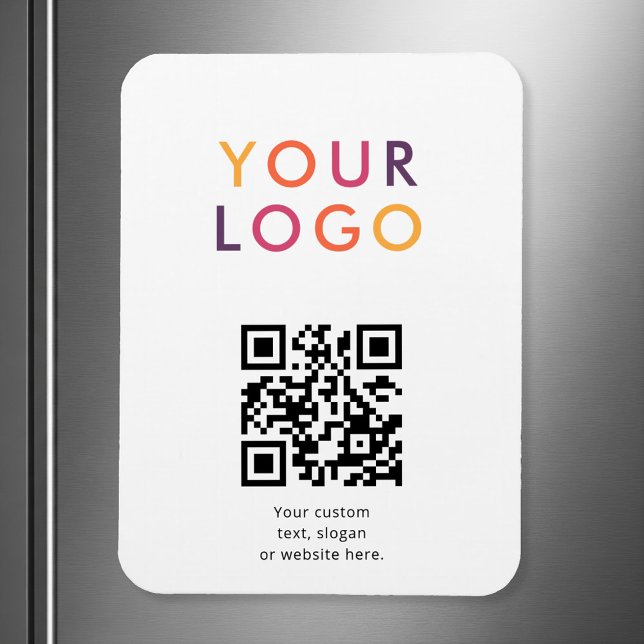 Logo QR Code Business Template White Magnet (Creator Uploaded)