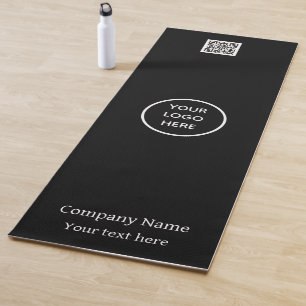 Logo QR Code Company Black Business Gym Simple Yoga Mat