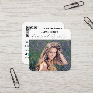 Logo QR Code Influencer Social Media Instagram Square Business Card