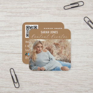 Logo QR Code Influencer Social Media  Square Business Card
