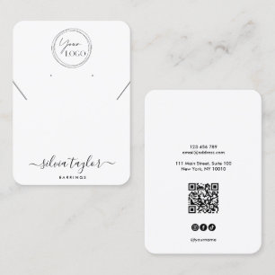 Logo QR Code jewellery necklace earring display Business Card