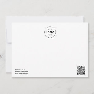 Logo QR Code Minimalist Modern White Note Card