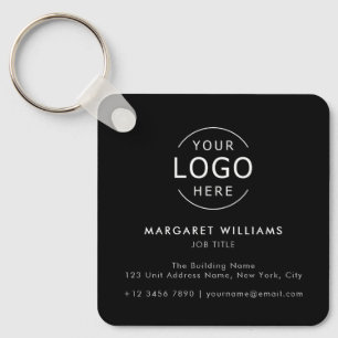 Logo QR Code Minimalist Professional Business Card Keychain