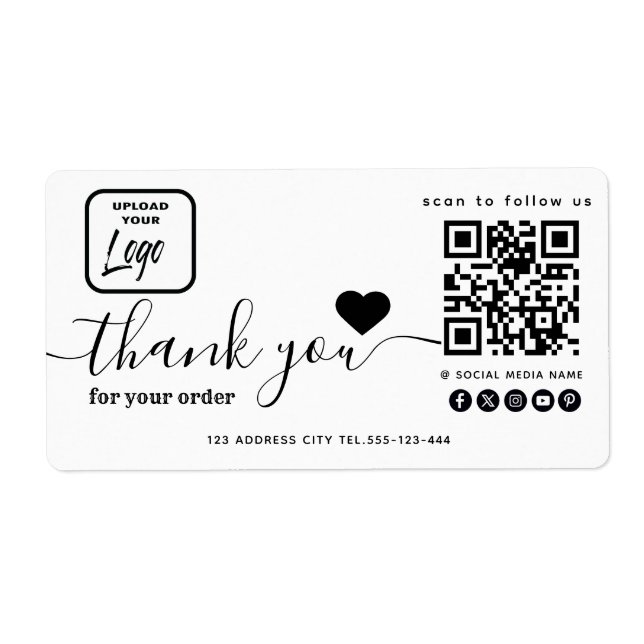 Logo qr code minimalist thank you business (Front)