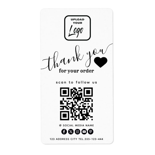 Logo qr code minimalist thank you business (Front)
