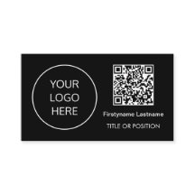 Logo QR Code Modern Black Business Card