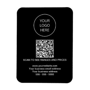 Logo QR Code Modern Black Magnet