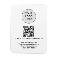 Logo QR Code Modern White Magnet