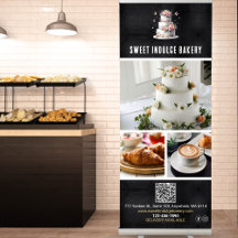 Logo QR Code Photo Black White Bakery Business