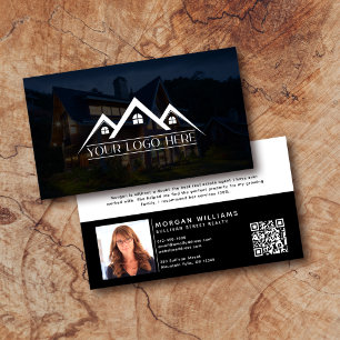 Logo QR Code Photo Real Estate Agent Business Card