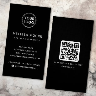Logo QR code professional black business card