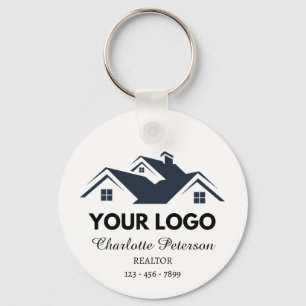  Logo & QR Code Real Estate Promotional Keychain
