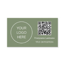 Logo QR Code Sage Green Business Card