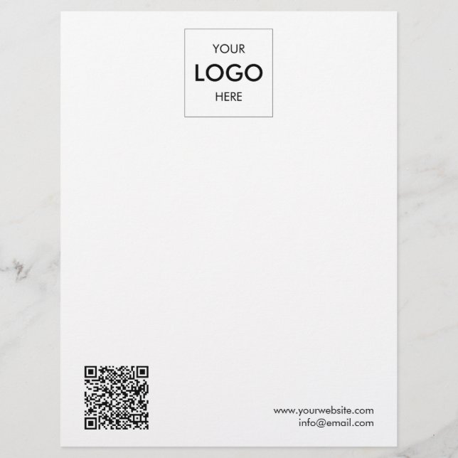 Logo QR Code Simple Professional Letterhead (Front)