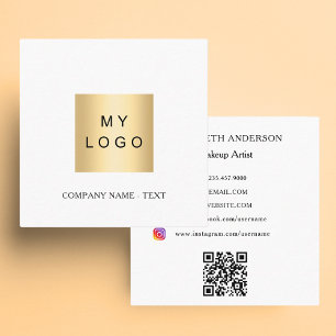 Logo QR code social media brand colour Square Business Card