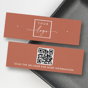 Logo QR code terracotta stud earring display card