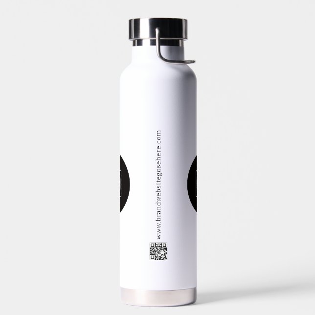 Logo QR Code Text Business Branding Promotion Water Bottle (Left)